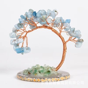 <b>Crystal</b> <b>Tree</b> Ornament Arch Shape Handmade Agate Base Office Desktop Decor Wishing <b>Tree</b> Craft Gift - Product Image 3