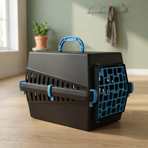 Transporteur portable pour animaux de compagnie italien de qualité supérieure, durable, confortable et lavable pour chats et petits chiens en plastique - Product Image 3
