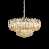 Lustre rectangulaire en cristal de luxe GRSD Snowflake pour villa, hôtel