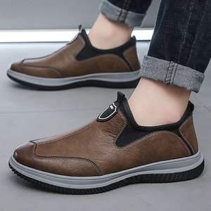 Zapatos de Cuero para Hombre, Nuevos, Modernos y a la Moda, Casuales, Cómodos, Versátiles, Estilo Británico Minimalista, para Caminar - Product Image 5