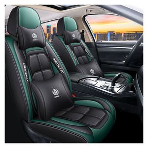 Housse de siège de voiture sport universelle, durable, respirante, toutes saisons, populaire, en cuir PU intégral, imperméable, design enveloppant complet - Product Image 1