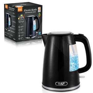 Bouilloire électrique noire de 1,7 L, portable, pour usage domestique et hôtelier, sans BPA, sans fil, arrêt automatique, lampe LED, chauffe-eau - Product Image 5