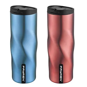 FAYREN 17oz dupla parede de aço inoxidável thermo caneca de metal