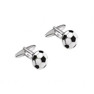 Ensemble de boutons de manchette en acier inoxydable sur le thème du football, diamètre 14 mm, hauteur 5 mm, accessoire pour mariage, fiançailles, fête, pince à cravate, idée cadeau - Product Image 1