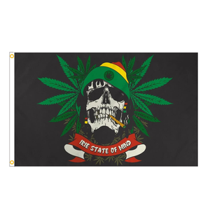 <span class=keywords><strong>Bandera</strong></span> de la Paz <span class=keywords><strong>Rasta</strong></span> con Graffiti de Hoja de Hierba y Cigarrillo, 3x5 pies, 100% Poliéster, Venta al Por Mayor - Product Image 6