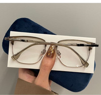 Montures de lunettes carrées à verres anti-lumière bleue avec logo personnalisé à la mode Lunettes noires pour hommes