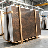 Dalle en pierre frittée métallique dorée imprimée 1200x2700mm 6mm, carrelage en porcelaine mat pour façade murale, décoration industrielle rétro