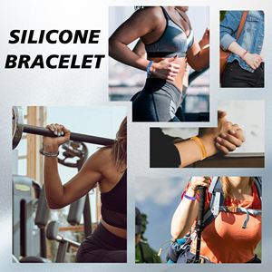 Özel tasarım Logo elastik kauçuk kişiselleştirilmiş promosyon baskılı olay Debossed parti spor bilezikler bilekliği - Product Image 6