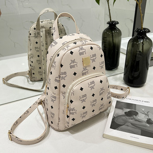 Damen PU Leder einfachen Mini-Rucksack für weibliche Designer-Rucksäcke berühmte Marken mit Blumen druck