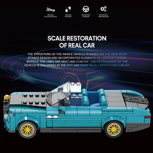 Elégant Grand Tour Racing BOAT TAIL Car Model DIY Building Block Decoration Set Véhicule Jouet Cadeau pour Enfants Garçons Adultes - Product Image 4