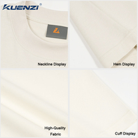 T-shirt Kuenzi à logo personnalisé, coupe classique, 100% coton, 250 GSM, doux, durable, blanc, grande taille, col rond, coupe ample pour hommes