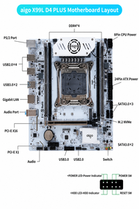 เมนบอร์ดสีขาว X99 mATX LGA2011-3 DDR4 TPM 2 M2 NVMe เวิร์กสเตชัน ขายดี เมนบอร์ดขนาดเล็ก X99 LGA2011 ชิป C612 - Product Image 5