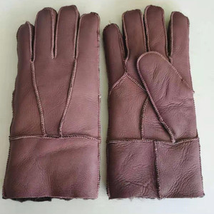 Guanti Invernali Neri in Vera <span class=keywords><strong>Pelle</strong></span> <span class=keywords><strong>di</strong></span> Pecora a Doppia Faccia per Uomo e Donna, Supporto Campioni, Produzione Economica - Product Image 4