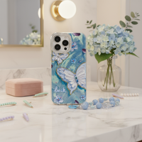Étui de téléphone portable papillon pour Iphone X Xr Xs Max 11 12 13 14 15 16 17 Pro Max Air, pochettes de téléphone avec chaîne