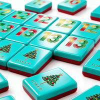 Tuiles numériques en acrylique rouge, vert et or sur le thème de Noël, cadeau festif pour les réunions et fêtes du Nouvel An