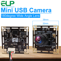 Módulo de Cámara USB ELP Gran Angular de 180 Grados, Ojo de Pez, 2MP, Baja Iluminación, H.264, IMX323, HD 1080P, Mini Cámara Web USB con Audio para Portátil