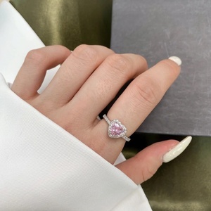 Anel de Luxo de Alta Qualidade com Diamante Rosa Cultivado em Laboratório de <span class=keywords><strong>1</strong></span> Quilate em Forma de Coração para Mulheres - Product Image 4