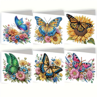 6 cartes de vœux de Noël en peinture diamant 5D, cartes d'anniversaire, cartes de vœux DIY en peinture diamant pour cadeau