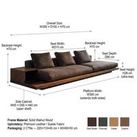 Modernes Luxus-Sofa-Set aus nordamerikanischem Schwarznussbaum-Massivholz mit Schwammfüllung für Apartment-Wohnzimmer