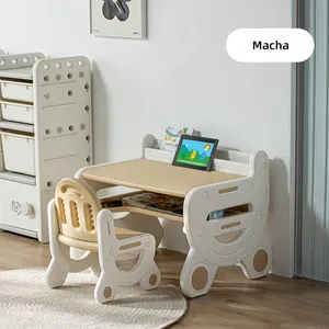 Tavolo di apprendimento e sedia set area di lettura bambini educazione precoce scuola materna 3-8 anni tavolo da gioco per bambini