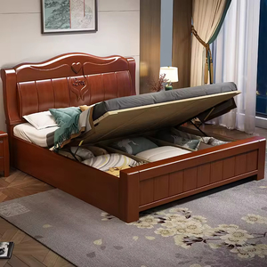 <span class=keywords><strong>Camas</strong></span> de Madera Maciza Modernas y de Lujo al por Mayor, Tamaños Queen y King, con Almacenamiento, Muebles de Dormitorio Económicos JY-B118 - Product Image 5