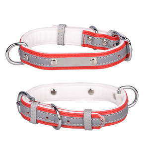 <span class=keywords><strong>Collar</strong></span> reflectante duradero y elegante para mascotas para perros pequeños y medianos, forro suave de estilo clásico, placa de nombre de acero inoxidable hecha de poliéster - Product Image 3