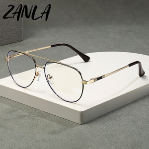 <span class=keywords><strong>Gafas</strong></span> con Doble Puente y Protección Anti-Luz Azul para <span class=keywords><strong>Hombre</strong></span>, Estilo Piloto Metálico, para Viajes y Ocio, con Graduación Personalizada para Miopía - Product Image 1