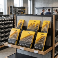 Offre Spéciale : Coffret d'usine de 5, 8, 13 ou 19 forets hélicoïdaux HSS blanc brillant pour percer le bois, le métal, l'acier et le plastique
