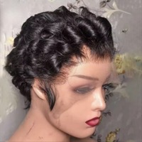 Nouveau Produit Cheveux Humains Perruques Frontales Bouclées Prêtes à l'Expédition pour Coupe Pixie
