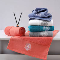 FF3888 Luxe Broderie Logo Blanc Hôtel Serviette Personnalisé Maison Salle De Bains 100% Coton Visage Main Serviette De Bain