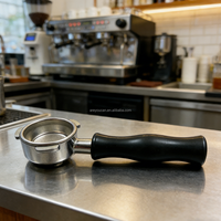 Poignée de machine à café en acier inoxydable à trois branches (sans fond) de 54 mm, noire, AY-S543D AY-S54D, accessoire de filtre pour machine à café
