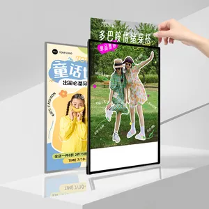 Super Slim LED Advertising Display Light Box Custom Rectangle Shape 12V Power Consumption Glass Front Panel Indoor Hanging