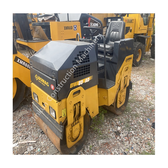 BOMAG 3ton silindir kullanılan BW80AD mini vibrasyonlu silindir kullanılan 3 ton küçük yol silindiri