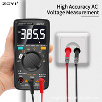 Zoyi ZT102A Multimeter Digital, layar LCD presisi tinggi Anti terbakar rentang otomatis untuk pemeliharaan tukang listrik