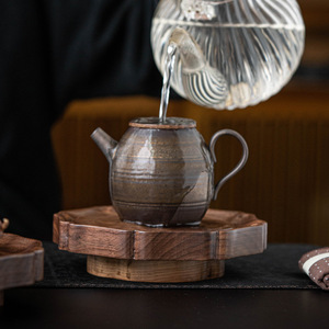 Walnut Wood Teapot Holder Solid Wood <b>Tea</b> <b>Tray</b> Cup Coaster Handmade <b>Tea</b> Accessories For <b>Tea</b> Ceremony - Product Image 3