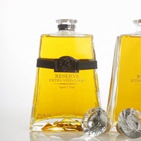 Botella de Vidrio de Lujo de 750 ml con Logotipo Personalizado, Base Cuadrada, para Licores, Ginebra, Whisky, Ron, Tequila, Vodka