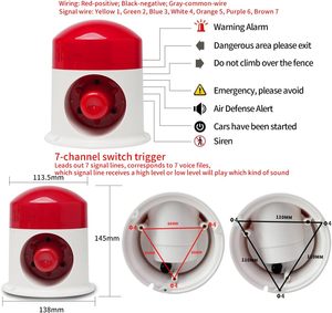 Alarma Sonora y Luminosa de Seguridad Industrial YSG25K, 120dB, Impermeable, Luz Estroboscópica, Nivel Alto/Bajo, Advertencia de Emergencia para Exteriores y Garajes - Product Image 5