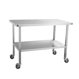 Ensemble table et banc en acier inoxydable de qualité commerciale, base rectangulaire antidérapante, mobilier de salle à manger en métal facile à nettoyer - Product Image 2
