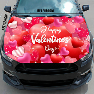 5X4ft Custom Car Hood Cover <b>Flags</b> Valentine's Day Festival Sports Games Suitable for Most Cars and SUVS Best Gift Hood Cover - Product Image 5