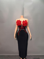 Robe de soirée sirène mi-mollet pour femme, taille empire, froncée, à bretelles spaghetti, col halter, design ajouré, en tissu élastique