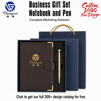 Ensemble cadeau carnet A5 et stylo en cuir PU, logo personnalisé, gaufrage doré, OEM, vente en gros, cadeau d'entreprise