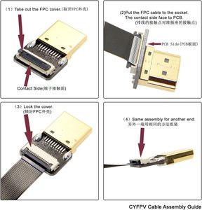 Ultra Thin FPV 20 Pin <strong>HDMI</strong> Flat Slim Ribbon Cable 50mm 100mm 150mm 200mm 300mm 500mm - Product Image 5
