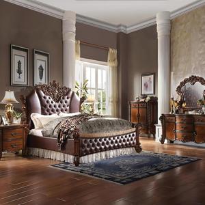 Muebles de Dormitorio Cadiafurniture de Diseño Europeo Clásico, Estilo Americano de Lujo, Madera Maciza y Cuero, Tamaño King, Tallados a Mano - Product Image 1