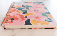 Carnet de notes personnalisé à fleurs blush couverture épaisse rose A5 A4 couverture rigide doublé carnet de notes à spirale pour femmes écrivant