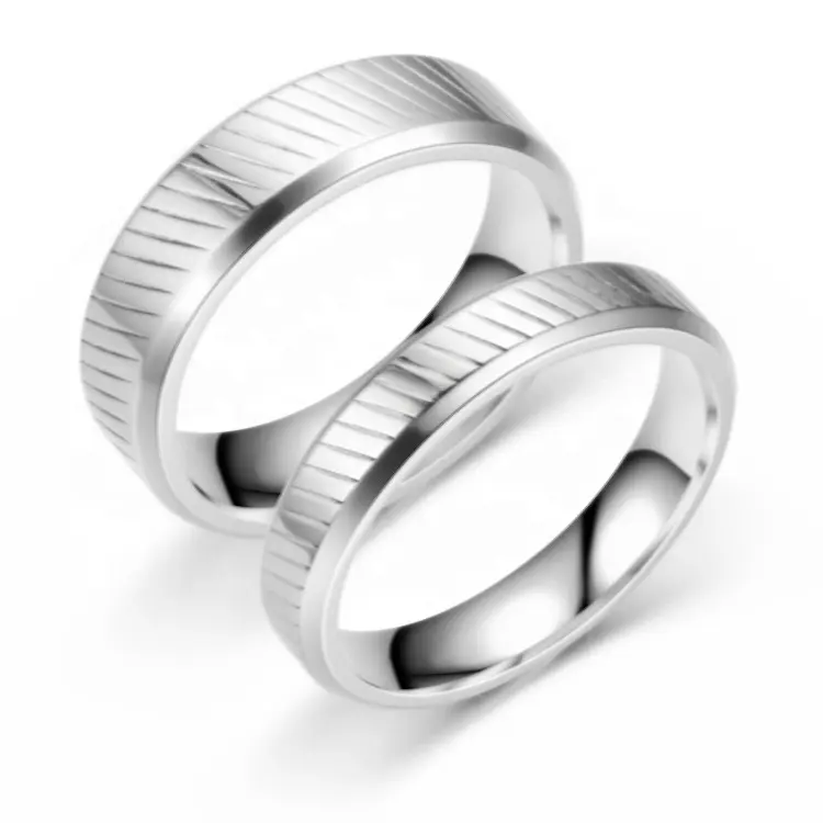 Famous brand male fine jewelry fashion stainless steel hip-hop couple rings female wedding bands diagonal stripe bijoux A8B