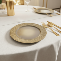 Assiettes de présentation en plastique PP de 13 pouces de haute qualité, motif personnalisé, luxe, durables, réutilisables pour mariages, anniversaires, hôtels, fêtes et événements
