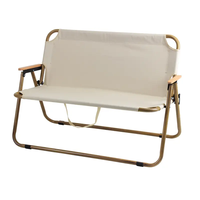 Chaise de camping pliante moderne pour hôtel avec logo personnalisé - Siège double en métal et tissu Oxford