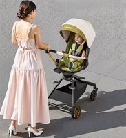 Playkids Poussette de voyage multifonctionnelle, conception de carrosserie en alliage d'aluminium, poussette légère pliable