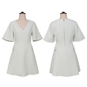 Corea del estilo elegante Oficina Ropa de <span class=keywords><strong>trabajo</strong></span> con cuello <span class=keywords><strong>en</strong></span> V Sexy vestidos Oficina vestido para mujer - Product Image 6