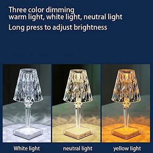 Nordic Warm Decorative Crystal <b>Table</b> <b>Lamp</b> for Bedroom USB Charging Cross-Border Bedside with Masonry DC Power Supply - Product Image 2